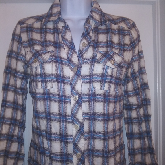 Victoria's Secret Pink Plaid Button Down Shirt - Picture 2 of 6